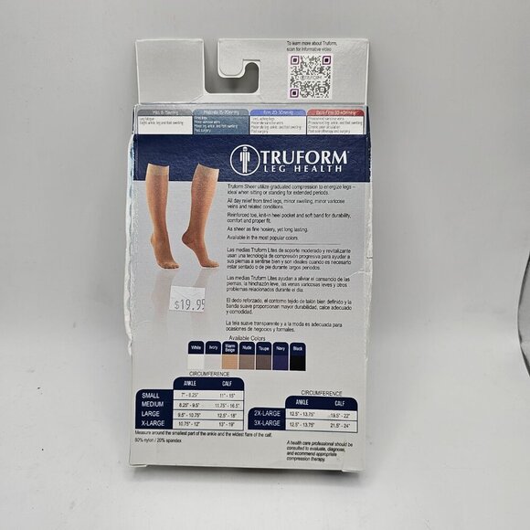 NWT Women's TRUFORM Lites Sheer Knee High Stocking 15-20 mmHg (Beige)  Medium - Picture 3 of 6